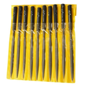 Bộ Dũa Mài Kim Loại Mặt Dũa Bán Nguyệt Kích Thước Φ5 x 180 x 10 mm Cán Nhựa Dùng Cho Ngành Cơ Khí Hoặc Sửa Chữa