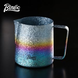 BINCOO Titanium Latte Cup Coffee Pitcher Milk Forther Jug with Latte Art Pen Milk Frother Set Professional Coffee Tools Kit