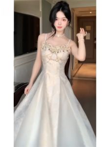 Baroque Palace Style Sequin Jacquard Suspender Skirt Heavy Industry Design Fall and Winter Glutinous Jiji Cardigan Coat Light Dress