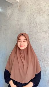 JILBAB BERGO INSTAN JERSEY PED MENUTUP DADA / HIJAB BERGO HAMIDAH SIZE L