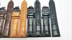 Dây Đeo Đồng Hồ Bằng Da Bê Chính Hãng Dây Đeo Thay Thế Đa Năng 12-24mm Có Khóa Bướm Dành Cho Nam Nữ - Đen Nâu Nâu Nhạt