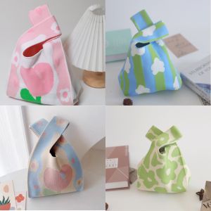 Mini Knitted Birthday Party Snack Bag Full Moon Baby Celebration Return Gift Bag Polyester Urban Simple Style Handbag