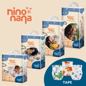Nino Nana Tape Diapers - NB (Up to 4 kg) | S (4-6 kg) | M (6-10 kg) | L (9-13 kg)