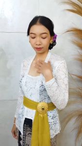 Setelan Kebaya Brokat Sofia Glitter Ayunda Stretch dan Bawahan Kamen Moscrepe Songket Batik Free Selendang Pengantin Wisuda Modern