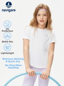 navigare kids | Short Sleeve Girls Big Kids T-shirt Summer Thin Sport Shirt