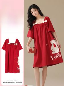 Miiow | Catwoman 100% Pure Cotton Sleepwear Womens Short Sleeve Summer New Home Clothes Cute Outfit Youth Casual Leisure Cartoon Print