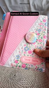Sampul Al Quran A5 (Tanpa Quran) Katun Custom Bordir Nama A5 SPL