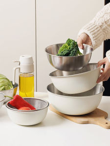 Double Layer Stainless Steel 304 Kitchen Sink Vegetable Washing Basin Water Filtering Basket Drain Basket Nordic Style round Shape