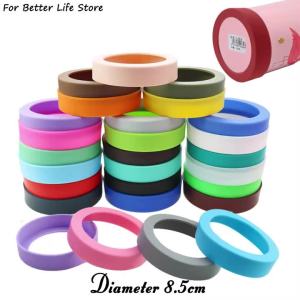 1Pc Diameter 8.5cm 17.5G 28 Colour Soft Silicone Cup Bottom Cover Wear Resistant Ring Sleeve Sheath Anti Slip Good Toughness