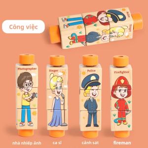 Đồ Chơi Xếp Hình Xoay Bằng Gỗ Montessori Chuông Nhạc Đồ Chơi Lắc Tay Cho Trẻ Sơ Sinh 3-6 Tuổi Quà Tặng Sơ Sinh