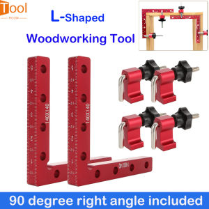 90 Degrees L-Shaped Auxiliary Fixture Splicing Board Positioning Panel Fixed Clip Carpenters Square Ruler Woodworking Tool