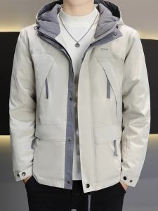 ROMON | Romon Mens Quilted Jacket Lightweight Down Vest Hooded Cold Proof Winter New Arrival Fashion Urban Style Thickened Zipper Closure