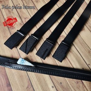 COD) Sabuk Rel Hitam otomatis Ritsleting Ikat Pinggang pria Formal Fashion Daily Resmi Kasual