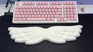 Angel Wings Shaped Keyboard Mouse Wrist Rest Memory Foam Anti-slip Silicone Ergonomic Wrist Guard Table Mat Mouse Pad For Laptop