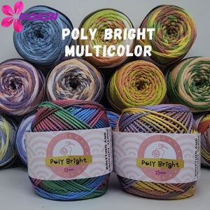 [100gr] Benang Rajut POLY BRIGHT MULTICOLOR/ Poly Kilap Sembur/ Polyester / Poli Kilap Multicolor / Gradasi Rainbow