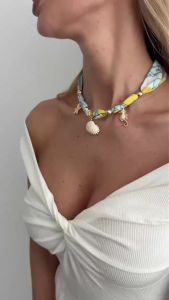 Ingemark | Ingemark 2026 Boho Ocean Theme Ribbon Choker Necklace Starfish Flower Scallop Heart Pendant Neck Accessory 2026 Y2K Jewelry Lady