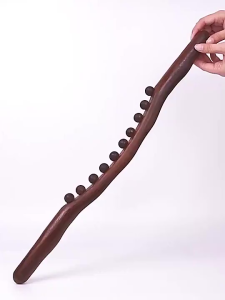 SG in Stock Upgrade Beads Massage Stick Body Gua Sha Tool for Back Shoulder Neck Wais Wooden Scraping Massager Care