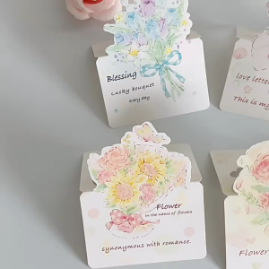 Specool® 3D Floral Bouquet Greeting Cards Festival Blessing Message Cards Teachers Day Gift