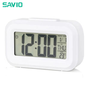 SAVIO Mini Alarm Clock LED Backlight Temperature Date Display Clocks
