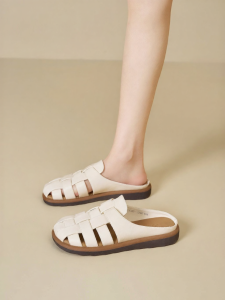 Josiny | Closed Toe Roman Weave Cutout Sandals