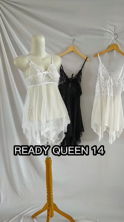 Lingerie Dress Satin Mini Deep V Silk Baju Tidur Kimono Import G-String Halus Tanpa lengan