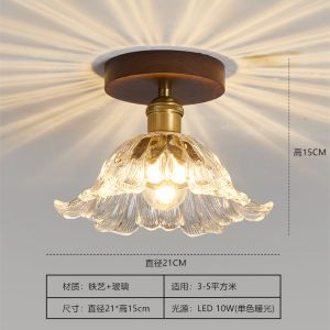 Retro American Corridor Ceiling Light Walnut Wood Entrance Light Minimalist Creativity Balcony Light Hallway up Lighting