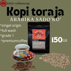 kopi Arabika toraja sadoko premium 150gram/ KAGU coffeetoraja kopi Arabika kopi bubuk-biji sangrai premium Quality