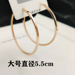Trendy Asymmetric Hoop Earrings Womens Personality Style New 2025 Fashion Titanium Steel Jewelry Fresh Outburst