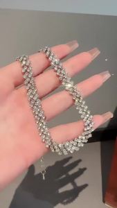 Luxury Shiny Full Rhinestone Choker Necklace for Women Personalized Geometric Crystal Necklaces Wedding Jewelry Party Gifts K0