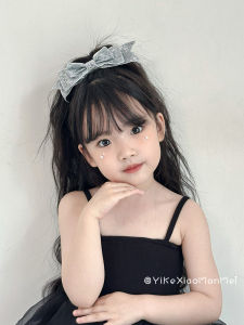 Silver Waltz Butterfly Knot Hair Clip Childrens Baby Girl Princess Headwear Fashionable Hair Accessories Korean Style