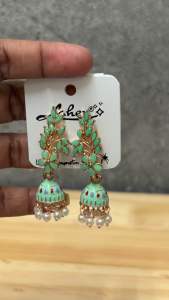NJ Elegant Meenakari Jhumka Earrings