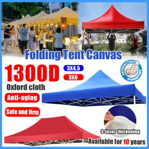 outdoor tent 2x2/2x3/3x3/3x4.5/3x6M 1500D Extra thick parking tent Waterproof tent heavy duty Sunshade Retractable big tent cover replacement100%anti -UV market outdoor family foldable tent (Top Only)