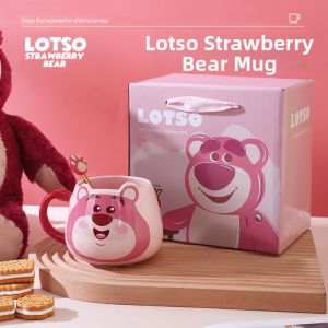 QIANGMI | Ceramic Strawberry Bear Cup for Women