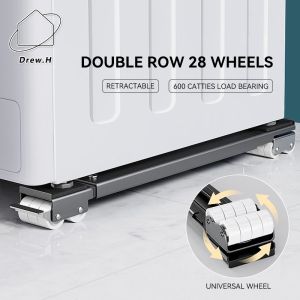 Washing Machine Stand Base Ajustable Refrigerator Stand Roller Refrigerator Base Fridge Stand Mover Load 300KG 360 DegreesMovable Stand Roller Universal Mobile Stand