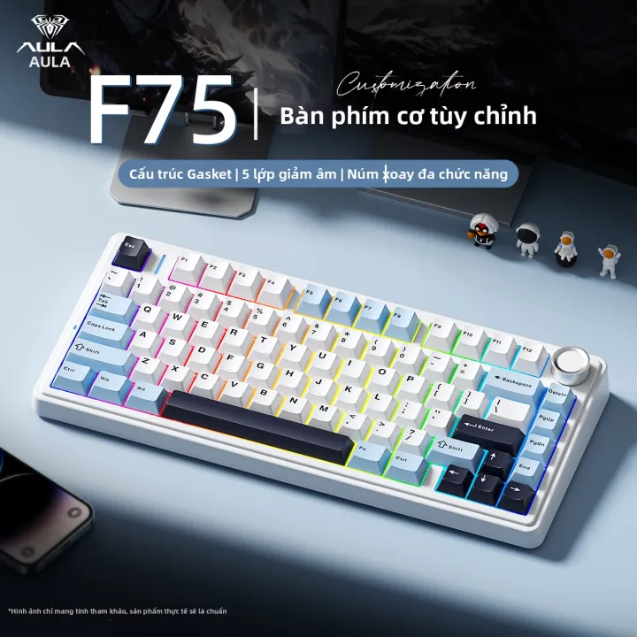 AULA | Bàn phím cơ ba chế độ tùy chỉnh Tarantula F75, Bluetooth không dây 2.4G, chuyên dụng cho văn phòng, thể thao điện tử và chơi game. | BigBuy360 - bigbuy360.vn AULA | Bàn phím cơ ba chế độ tùy chỉnh Tarantula F75, Bluetooth không dây 2.4G, chuyên dụng cho văn phòng, thể thao điện tử và chơi game. | BigBuy360 - bigbuy360.vn