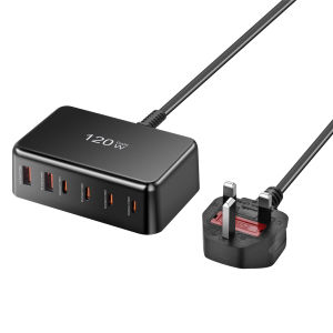 NEW 120W GaN Charger 4C2A Multi-Port USB-C PD Fast Charger Desktop Universal Charger for Laptop Phone Tablet