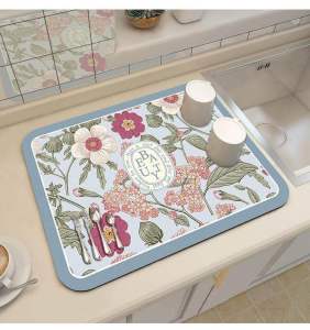 TATAKAN ALAS PIRING GELAS DAPUR PLACEMAT DIATOMITE SERAP AIR TAHAN PANAS