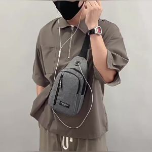 Túi Đeo Ngực Nam Bằng Nylon Nhẹ Kiểu Đeo Chéo Thông Thường Thích Hợp Cho Thể Thao Ngoài Trời Và Đi Lại Hàng Ngày Có Khóa Kéo Và Các Ngăn Bên Trong