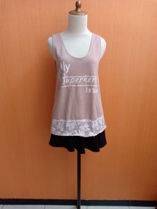 atasan kaos wanita kutung M cewek blouse kutung santai