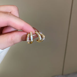 My Natural S925 Elegant Shell Geometric Stud Earrings时尚贝壳耳钉