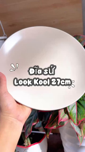 Bộ 2 Đĩa Sứ Look Kool Trắng Kem 27cm Phẳng Dày Dặn Sang Trọng Đĩa Trình Bày Món Ăn