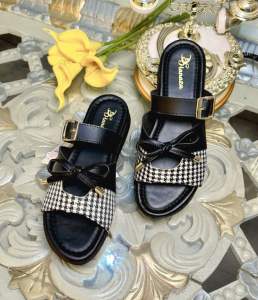 Sendal Selop Wedges Kekinian Korean Style HZ7 untuk Wanita Kombinasi- Shoes Karet Cewek