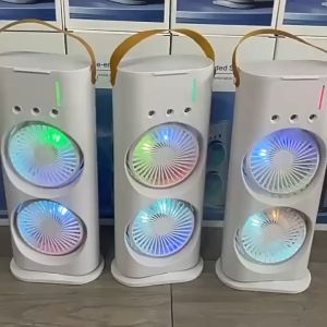 พัดลม พัดลมตั้งโต๊ะ พัดลมไอน้ำ มีไฟLED พัดลมพ่นไอน้ำลดหน้าร้อน พัดลมมินิตั้งโต๊ะ ทำความเย็น ระบายความร้อนอย่างมีประสิทธิภาพ
