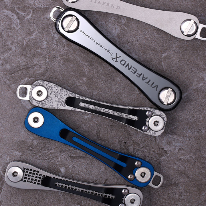 Vitafend multi tool key holder with bottle opener and pocket clip up