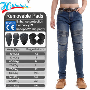 Womens Abrasion Resistant Motorcycle Jeans Motocross Street Bike Protective Riding Pants