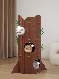 บ้านแมวทรงต้นไม้ 2–3 ชั้น ดีไซน์มินิมอล พร้อมเบาะในตัว แข็งแรง ทนทาน สำหรับแมวหลายตัว