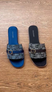 CALVARI - GABY Sandal Wanita Korea Teplek Casual Kekinian Size 36 - 40 Sendal Flat Cewek Kasual