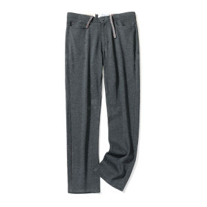 กางเกงลำลองผู้ชายบุขนแกะนุ่มยืดหยุ่นสำหรับฤดูใบไม้ร่วงและฤดูหนาวแบบยืดหยุ่นแบบยืดหยุ่นสำหรับธุรกิจและลำลองไซส์ใหญ่