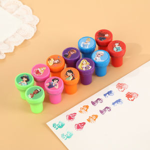 Disney | 12PCS Princess Kids Stamps Cartoon Stamps Anime Cartoon Character Reward Toys Stamps Birthday Party Gifts Wholesale