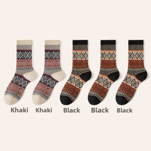 miiow | Thickened Mid-calf Breathable Womens Socks Warm Artistic Style Cotton Polyester Blend Autumn Winter Long Socks Moisture Wicking